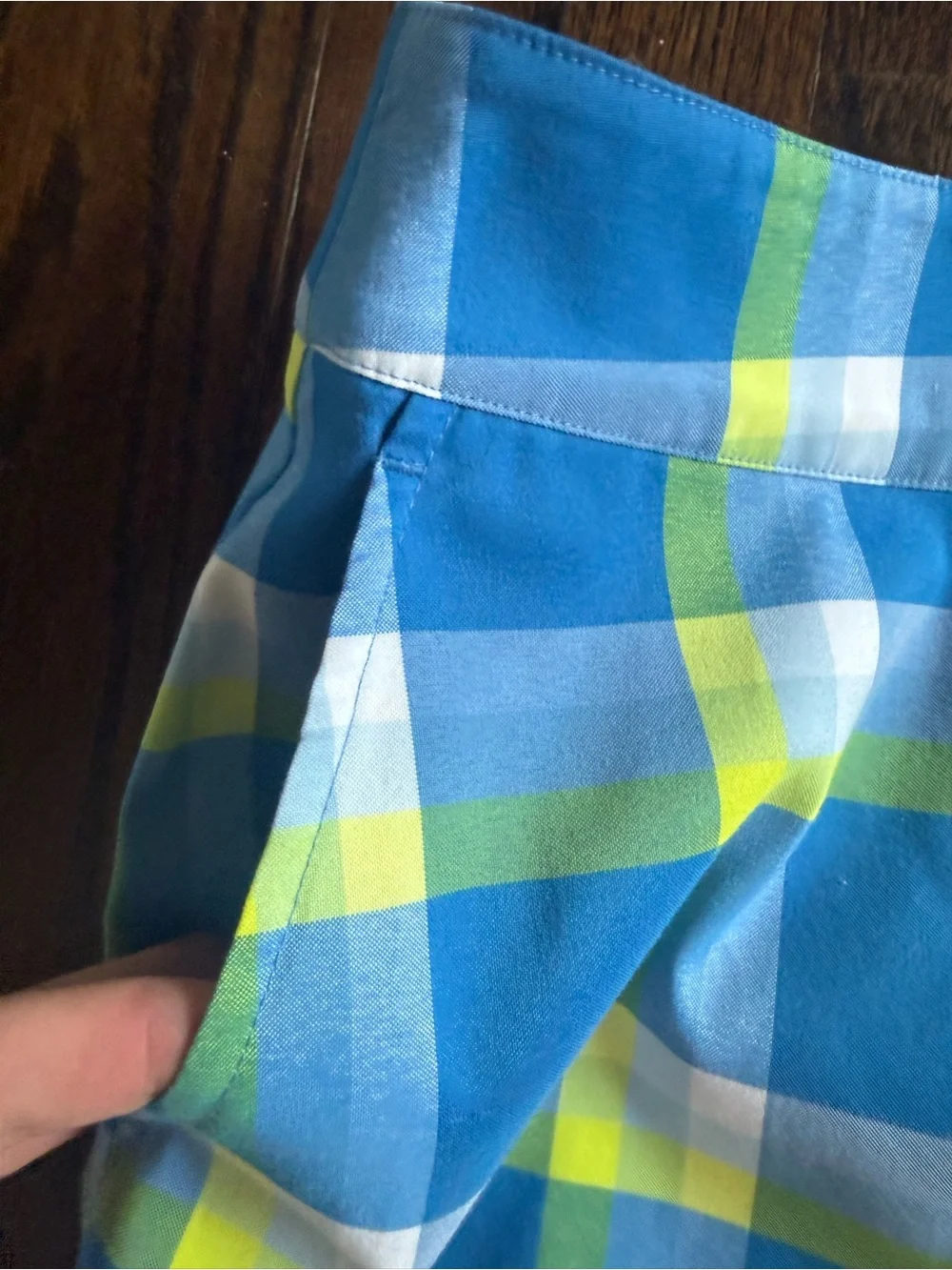 Izod Blue Yellow Plaid Golf Skort